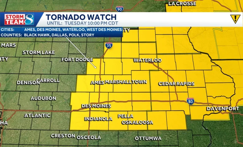 Iowa weather: Tornado watch issued for a large portion of the state