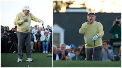 Jack Nicklaus Yanks Opening Masters Tee Shot, Patrons Hit The Deck
