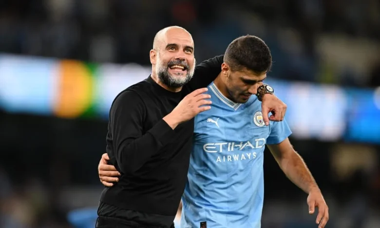 Jugada desesperada del Manchester City