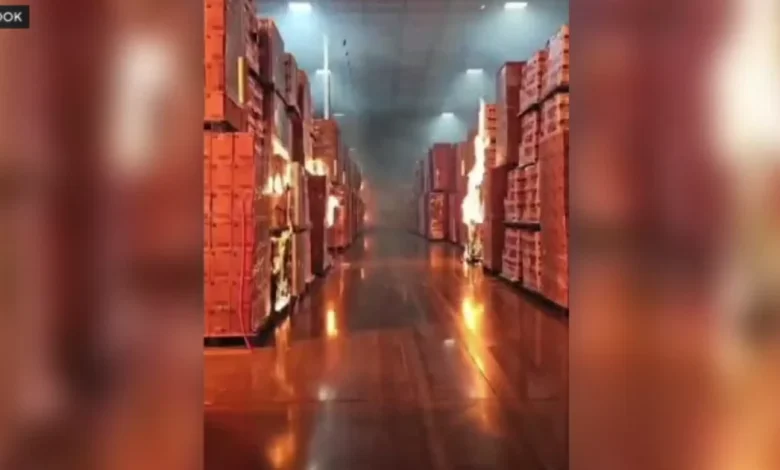 Kimberly-Clark Ontario warehouse fire starts with alleged suspect saying in video "Should have paid us more"