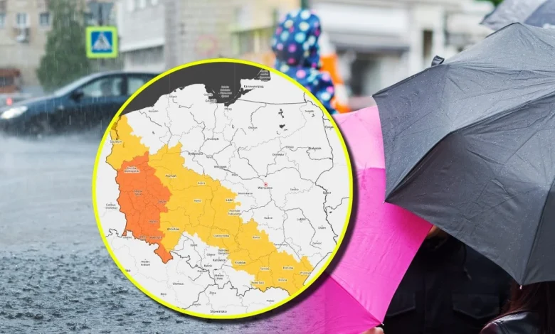 Kolejne alerty IMGW. Silne ulewy spodziewane w większości województw, rzeki mogą wylać