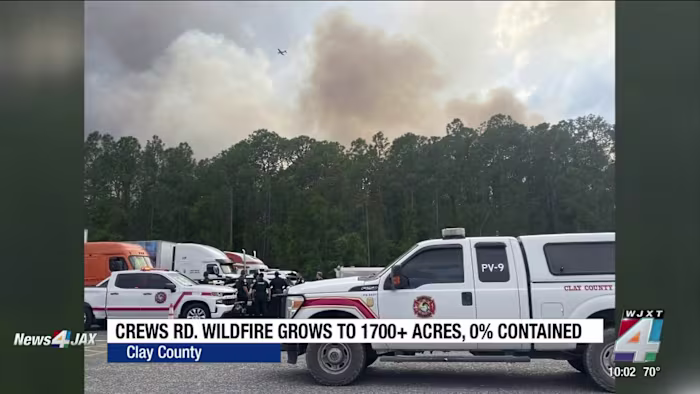 Large wildfires near Clay-Putnam County line burning miles apart, voluntary evacuations underway