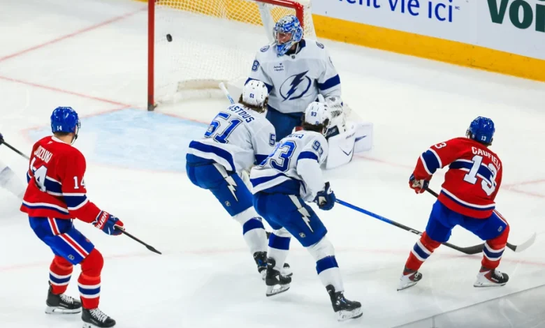 Lightning 0 - Canadien 1 (2e période) | Cole Caufield marque son 50e but