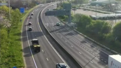 M621 closed after woman hit by car | ITV News