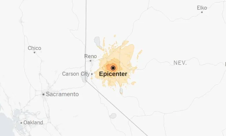 Map: 5.7-Magnitude Earthquake Shakes Nevada