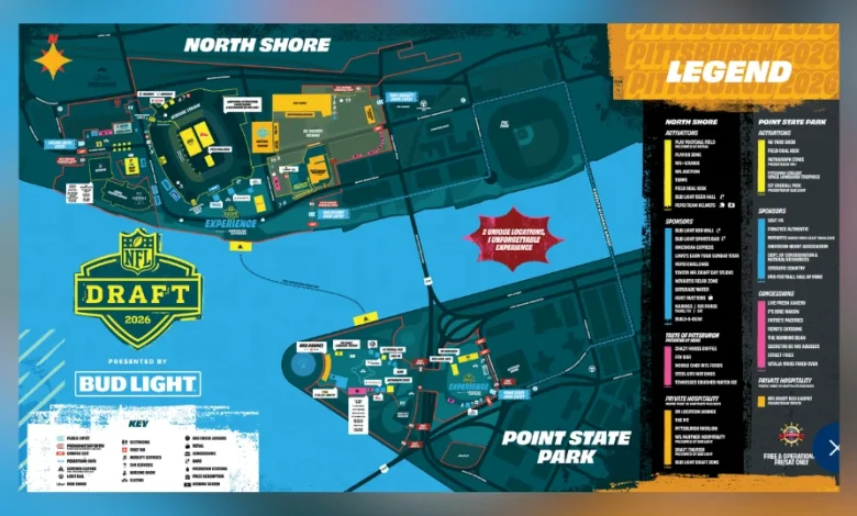 Map shows events and activities for NFL draft in Pittsburgh