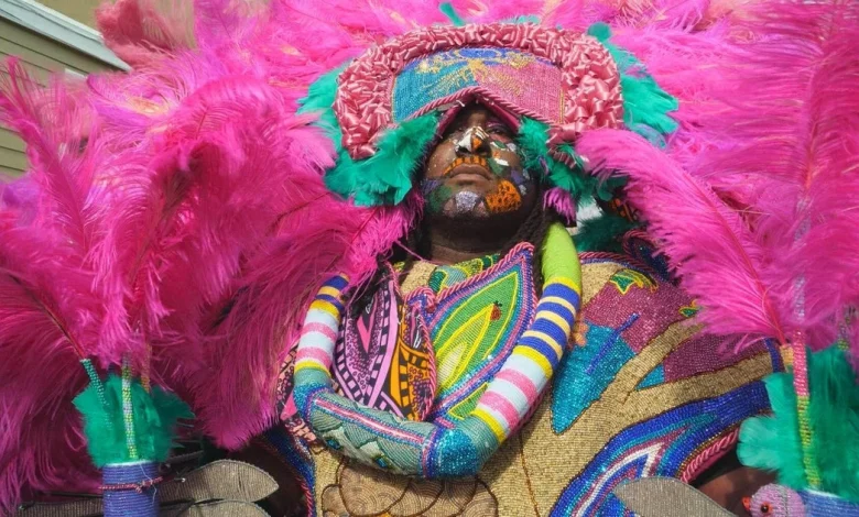 Mardi Gras Indians, or Black Masking Indians, spend months, thousands of dollars preparing hand-sewn suits