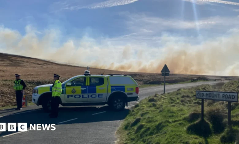 Marsden Moor fires: Crews at scene of two blazes