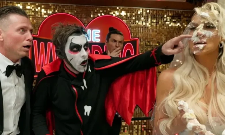 Maryse’s face goes in the cake after Danhausen curses the bride