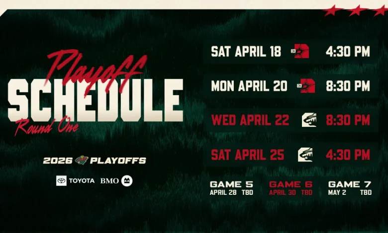 Minnesota Wild First Round Stanley Cup Playoff Schedule Announced