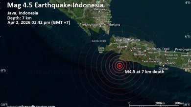 Moderate earthquake of magnitude 4.5 just reported 84 km south of Pelabuhanratu, Indonesia