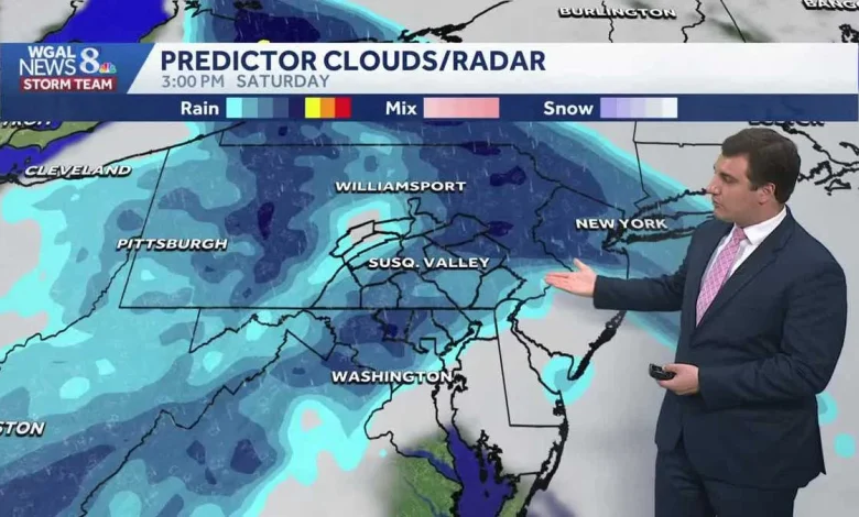 Mostly sunny and warmer, isolated shower chance this evening in south-central Pennsylvania
