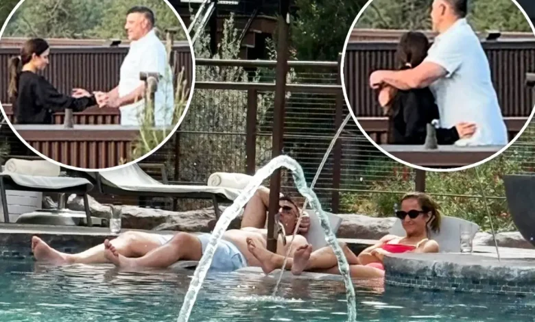 New England Patriots’ Mike Vrabel and top NY Times NFL reporter Dianna Russini hold hands and hug at luxury hotel