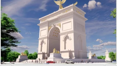 New renderings show Trump’s planned 250-foot triumphal arch