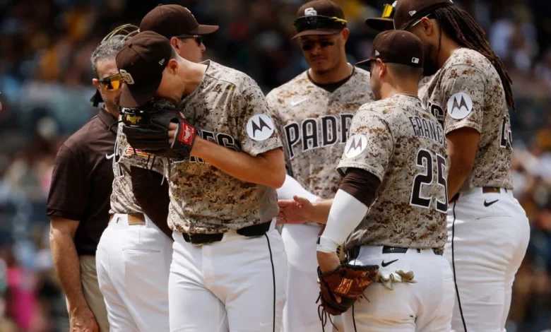 Nick Pivetta leaves with elbow stiffness, Padres complete sweep of Rockies