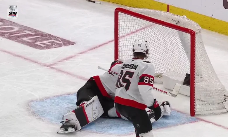 OTT@CAR: Ullmark with a great save against Taylor Hall