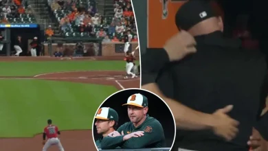 Orioles manager Craig Albernaz struck in face with foul ball in scary scene