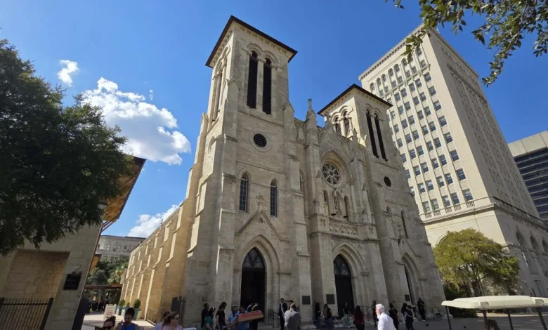 Outside San Fernando Cathedral, San Antonians react to Trump, the Pope and Iran