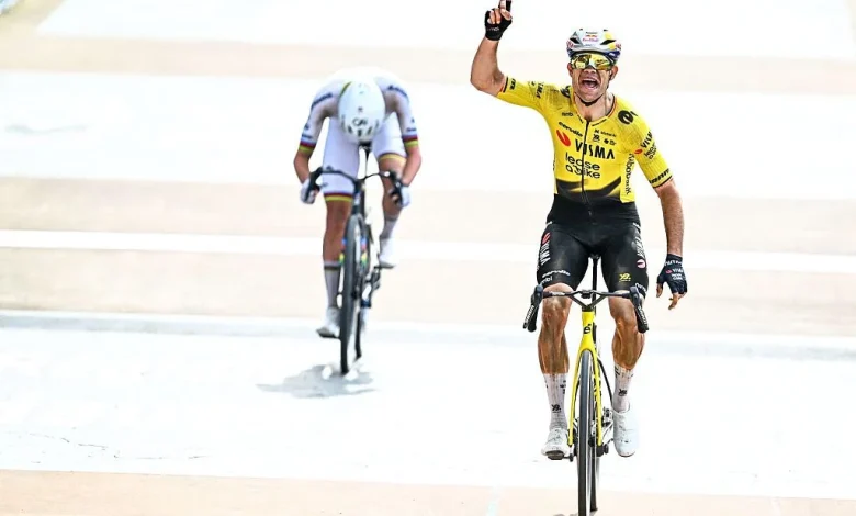 Paris-Roubaix Men: Wout van Aert edges out Tadej Pogačar to claim his first cobbled Monument victory in thrilling finale after both riders deal with punctures and bike changes