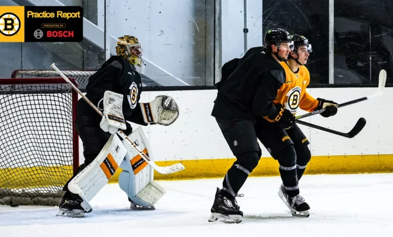 Practice Report: Bruins Have Last Skate in Boston Before Leaving for Buffalo