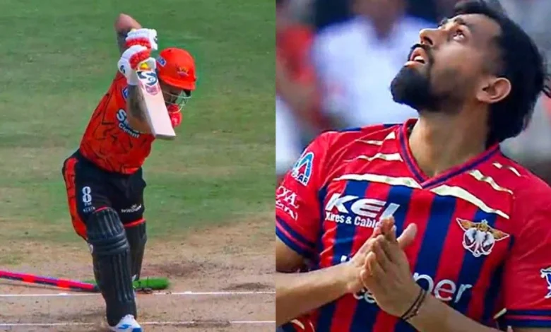 Prince Yadav destroys Ishan Kishan’s stumps with a peach in SRH vs LSG clash