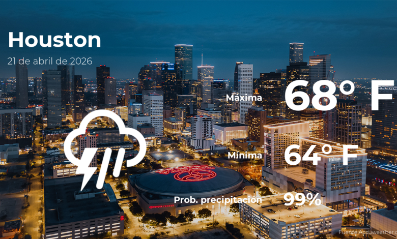 Pronóstico del tiempo en Houston para este martes 21 de abril