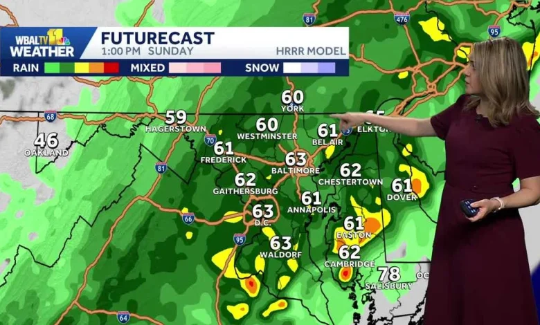 Rain Sunday, then turning cooler in the Baltimore area
