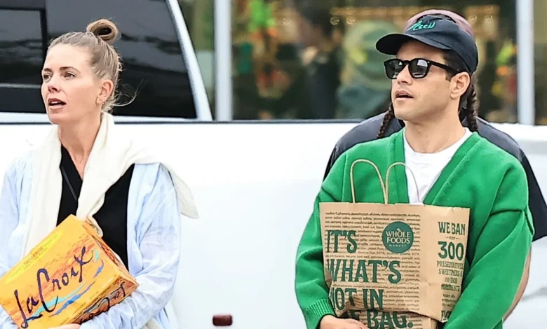 Rami Malek & Costume Designer Megan Bowman Gray Go Grocery Shopping in Malibu