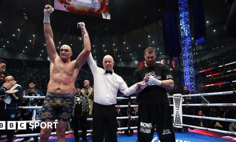 Relive Fury's comeback win and ringside exchange with Joshua