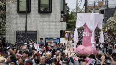 Revellers parade giant penises to dash stigma in Japan's fertility festival