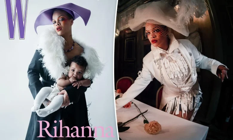 Rihanna covers W Magazine with baby Rocki Irish in Dior Haute Couture