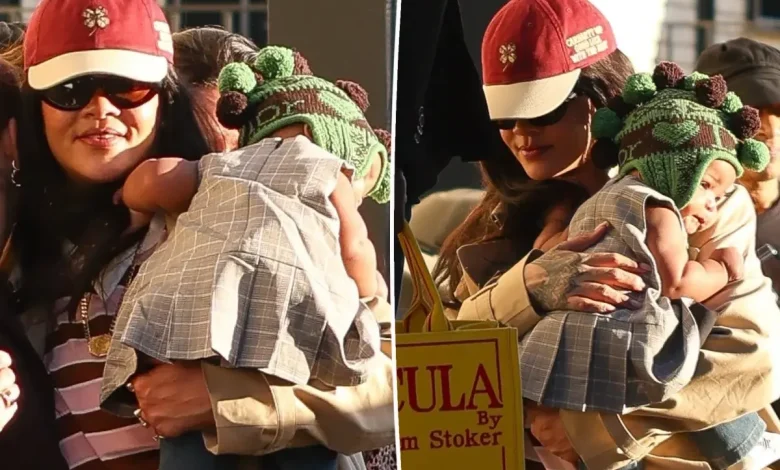 Rihanna’s 6-month-old daughter makes her first public appearance in vintage Dior, of course