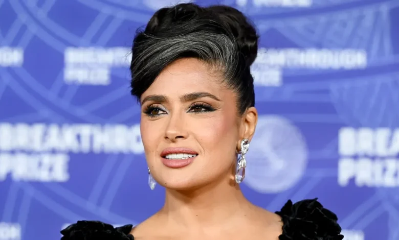 Salma Hayek's Quiet Silver Updo Is the Epitome of Elegance