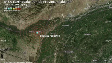 Seismic-like event, possible earthquake, reported few minutes ago near Khushab, Punjab, Pakistan