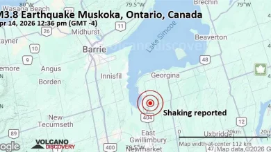 Seismic-like event, possible earthquake, reported few minutes ago near Toronto, Ontario, Canada