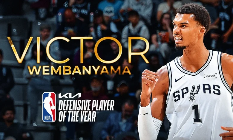 Spurs' Victor Wembanyama named 2025-26 Kia NBA Defensive Player of the Year
