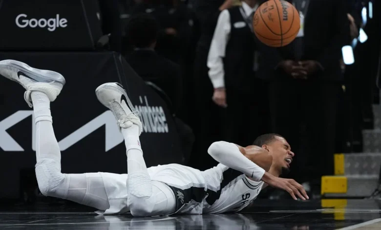 Spurs' Wembanyama (concussion protocol) exits vs. Blazers