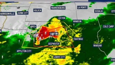 Storms moving out of the region on your Wednesday evening