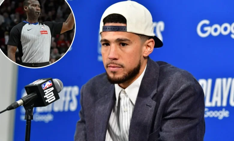 Suns’ Devin Booker calls out ref by name in furious NBA playoff rant after baffling call