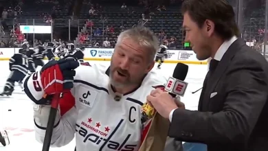 TJ Oshie interviews Alex Ovechkin before his potential final NHL game, offers him Subway and bag of Cheetos