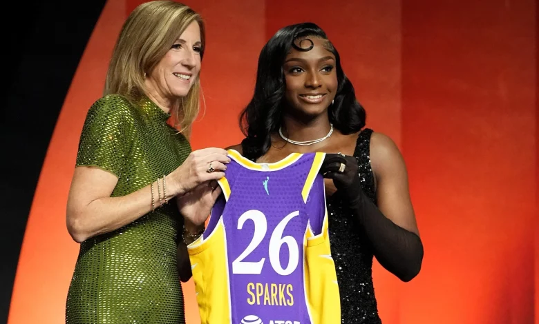 Ta’Niya Latson drew inspiration from old Hollywood for her WNBA draft outfit