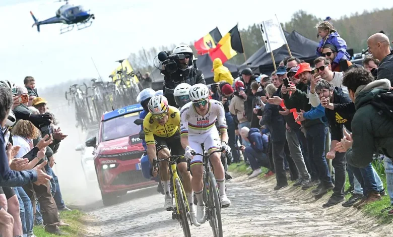 Tadej Pogačar says it was 'mission impossible' to drop Wout van Aert on the cobbles after another second place at Paris-Roubaix