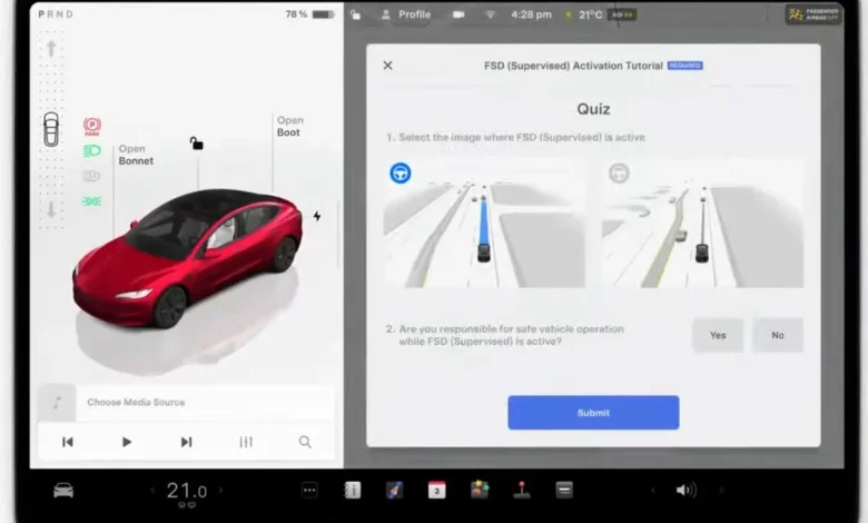 Tesla Introduces Tutorial and Safety Quiz for FSD Activation in the Netherlands