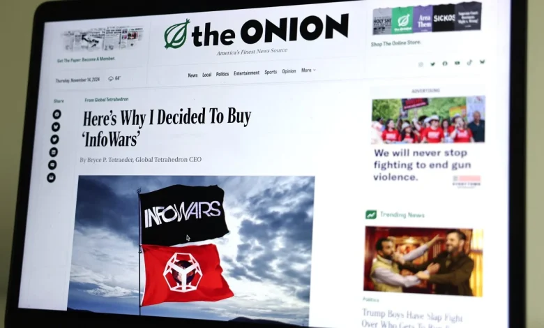 The Onion has agreed to a new deal to take over Infowars : NPR