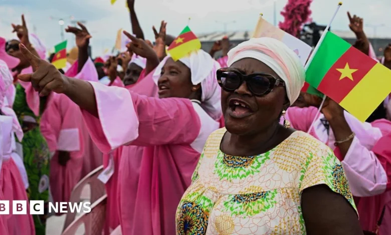 Thousands celebrate open-air Mass with Pope Leo in Cameroon - in pictures