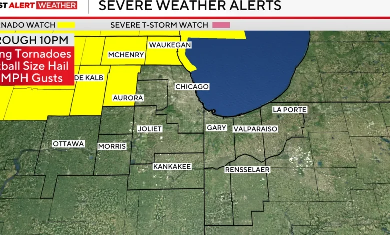 Tornado, flood watches issued for parts of Chicago area as severe storms approach Tuesday