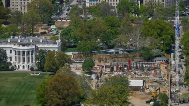 Trump rails against court decision that once again stalls his White House ballroom project : NPR