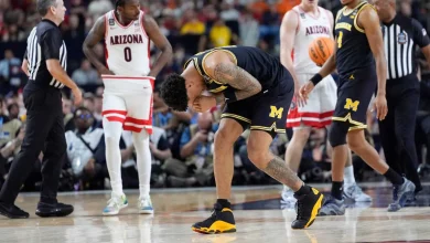 UConn’s Solo Ball, Michigan’s Yaxel Lendeborg dealing with injuries heading into title game