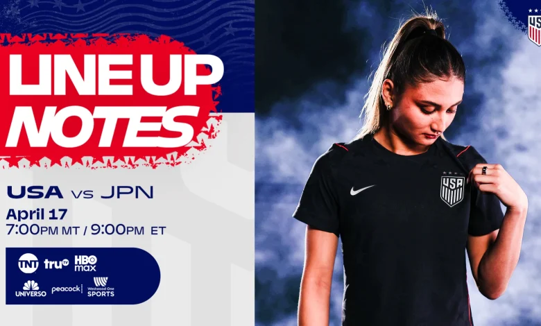 USWNT vs. Japan: Starting XI & Lineup Notes on Friday, April 17 in Commerce City, Colorado