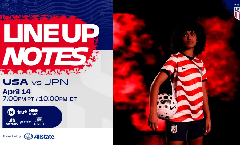 USWNT vs. Japan: Starting XI & Lineup Notes on Tuesday, April 14 in Seattle, Washington